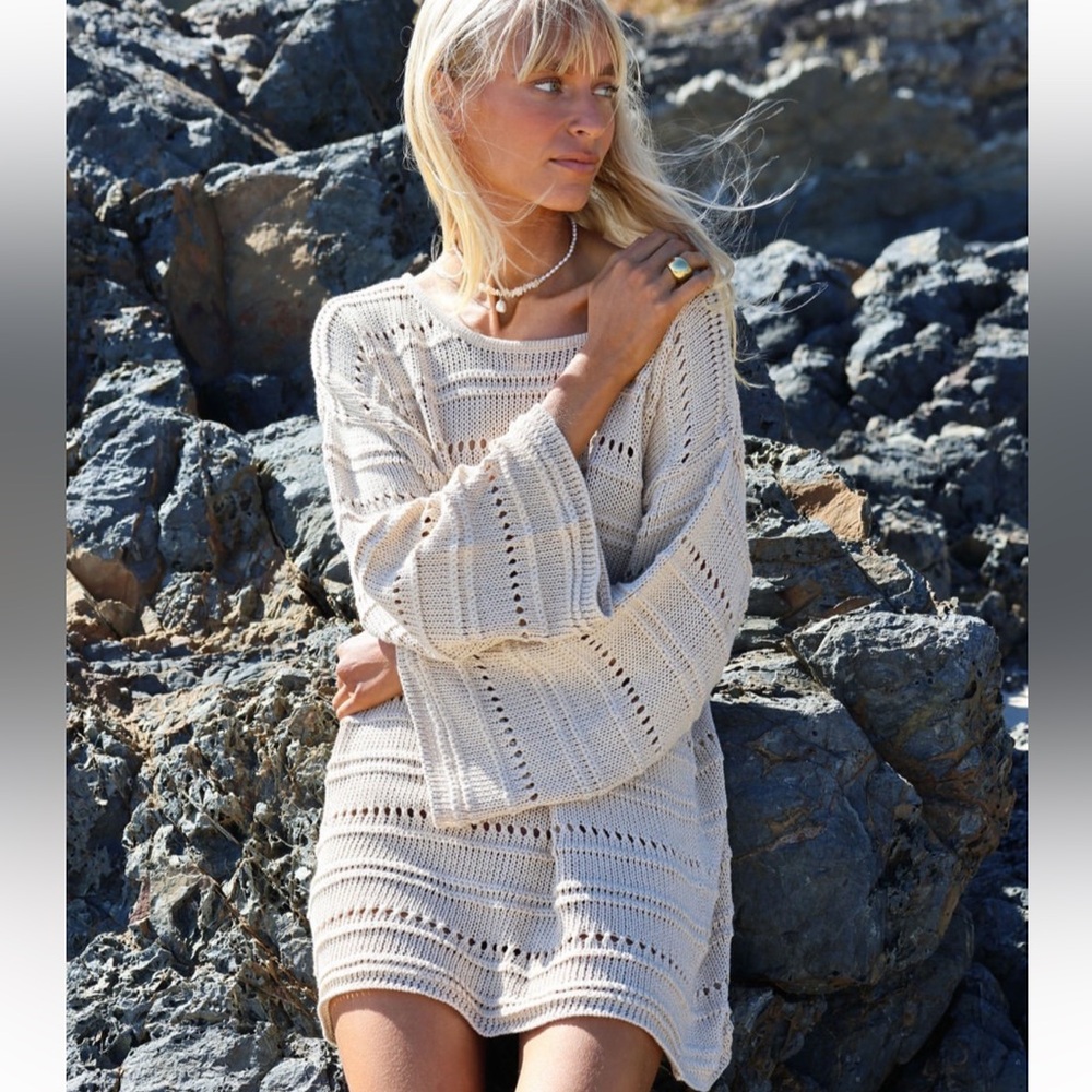 Cream Knit Beach Cover-Up